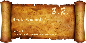 Bruk Radomér névjegykártya